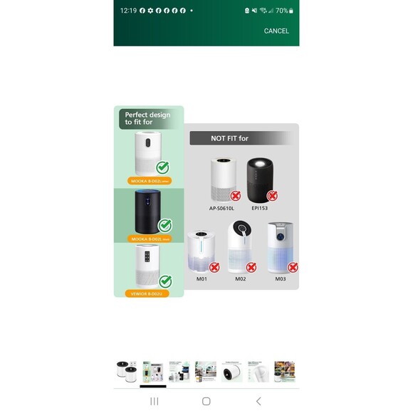 B-D02L Air Purifier Replacement Filter, Compatible with MOOKA and KOIOS... - Picture 2 of 12